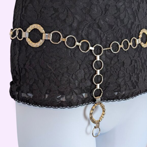 (2/$20) V. Distresed Metal Circle Link Belt - Picture 3 of 4
